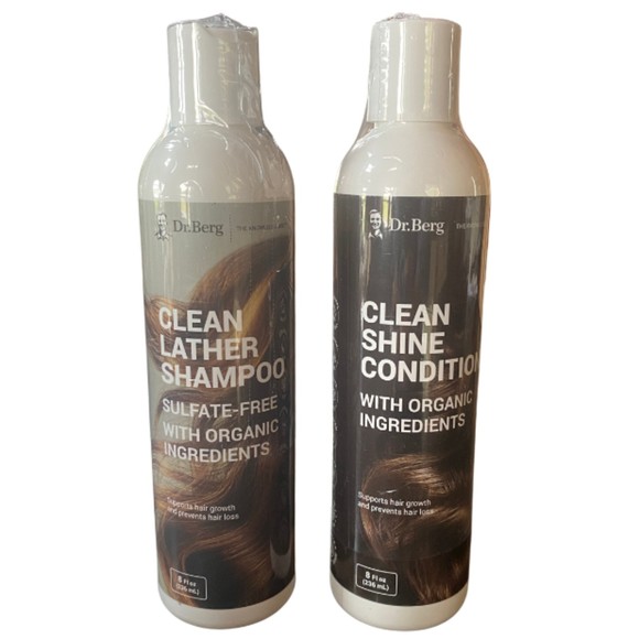 Dr. Berg Clean Lather Shampoo Clean & Shine Conditioner Sulfate Free 8oz. NEW - Picture 1 of 5